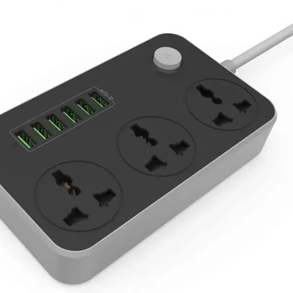 توصيله كهرباء 3 متر sopany سته مدخل +5 منفذ شحن usb موديل sy-u8876
